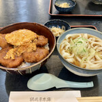 鶴岡屋 本店 - かつ丼(上)普通盛、ミニうどん(冷)