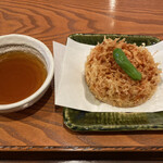 Teuchi Soba Jinsui - 絶品の桜えびのかき揚げ