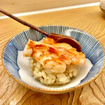 鮨おばな - 付け足しダレ海老小丼　いつもと違う、炙られた海老　香りがいい！