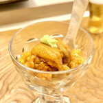 鮨おばな - 少し固めのシャリの雲丹飯ととろける馬糞