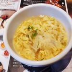 ブロンコビリー - セットのたまごスープ 箸で食べました