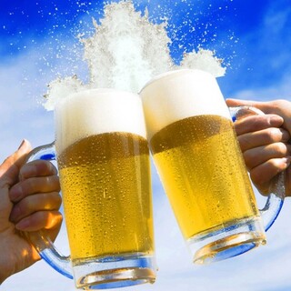 【平日限定】生ビール中ジョッキが何杯でも半額！