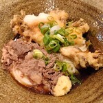 踊るうどん - 薬味と汁を入れ