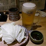 きんぼし - お通しとビール