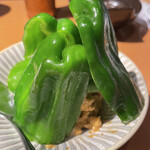 恵比寿 ふじ屋 - ピーマンの自分で肉詰め（肉味噌マヨうまし）