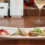 鉄板焼 円居 - 前菜4種盛り合わせ