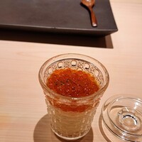 鮨 季らく - 茶碗蒸しに出汁漬けのいくらを乗せて