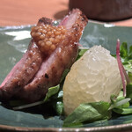 とり茶太郎 - かすみ鴨ロース炙り焼きと文旦