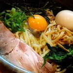 がんま - 「冷やし釜玉」ラーメン