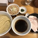麺屋鈴春 - 醤油つけ麵（ホタテバター）＋鶏挽肉丼＋あおさ塩