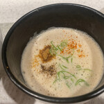 らぅめん考房 ありがた屋 - 濃厚豚白湯つけ麺（1,000円）＋半熟味玉子（150円）＋麺大盛（150円）