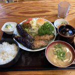 なか里 - なすピーマン肉詰め定食　800円