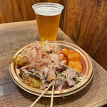 Takoyaki Douraku Wanaka - 生ビールセット1100円