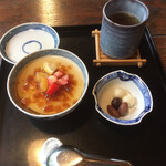 Saryou Chiyonoen - 豆乳プリン、お茶付き