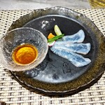 八王子 ステーキ 鉄板焼 いわ倉亭 - 本日の薄造り（ヒラメの薄造り）♪