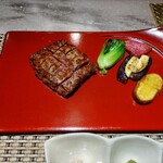 八王子 ステーキ 鉄板焼 いわ倉亭 - 焼き野菜、国産牛の鉄板焼き ♪