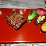 八王子 ステーキ 鉄板焼 いわ倉亭 - 焼き野菜、国産牛の鉄板焼き ♪