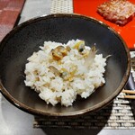 八王子 ステーキ 鉄板焼 いわ倉亭 - ごぼうとあさりの炊き込みご飯 ♪