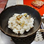 八王子 ステーキ 鉄板焼 いわ倉亭 - ごぼうとあさりの炊き込みご飯 ♪