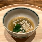 温石 - 折戸なすと鱧のそぼろ餡掛け