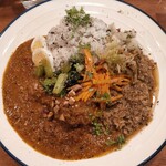 Kanojonokare - 手羽元チキンカレーと梅サバカレーのあいがけ