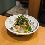 Ukibukuro - 漬けかんぱちの山芋たたき和え