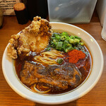 麺と肉 だいつる 鶴橋店 - シン肉そば・醤油 2辛 カラアゲトッピング
