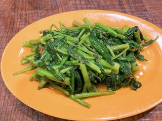 海南チキンライス 夢飯 - 空芯菜の炒めもの