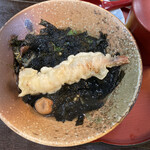 花子そば・うどん - えび天だしめし(ダシを投入)うめ→相方のお裾分け