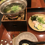 日本料理 樹 - ハモしゃぶは、ハモの骨で取った出汁で