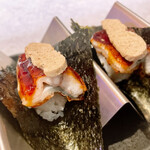 酒菜 ダイチ - 手巻き寿司  うなぎ山椒バター 1貫 280円 × 2貫
(オーダーは2貫～)
