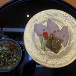 らん亭～ 美日庵 - 京都府舞鶴市産虎河豚のてっさ　京都府舞鶴市産虎河豚の皮をとじこめた煮こごり