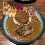 エイト カリィ - ウマーべラスカリー＠1,300円　ハンバーグ＠400円をトッピングして＠1700円