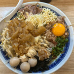 自家製麺223 - 汁なし¥950-全増しアブラマシマシ　うずらトッピング¥100-