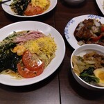 バーミヤン - 料理写真:冷やし中華、魯肉飯、酢豚