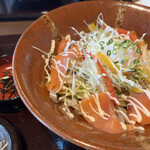 信州そばきりみよ田 - スモークサーモンと彩り野菜のまぜ蕎麦
