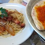 キャナリィロウ 富谷店 - 薫りベーコンのアーリオオーリオパスタ・マルゲリータ