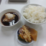 天ぷらのひらお - ご飯とポン酢、付け合せ