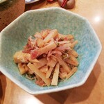 焼酎と手しごと料理の店　まさや - たけのことジャコの生山椒炒め