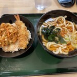 Hakone Soba - 2021/12/06 ミニ海老&かき揚げ丼セット（うどん）