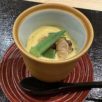 鮨一正 - ハマグリの冷製茶碗蒸し-オクラ、モロッコインゲン、ゴールドラッシュ-