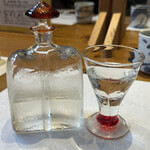 蕎麦 たかま - 日本酒1合　西川孝次さんのリキュール瓶