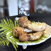 日本料理 TOBIUME - ワァ、ここで「シークレットゲスト」様が登場。(*^_^*) ◆早松（さまつ）・・。中々手に入らない品だそうです、ありがとうございます。嬉しい。 松茸に比べると少し香りは弱いですけれど、食感は同じで美味。^^