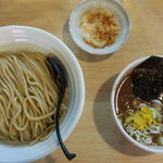 麺屋 たけ井 - つけ麺大、とろろ（長芋）トッピング（上方から）