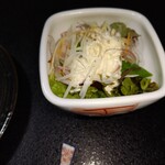 宮島温泉 滝の荘 - サラダ、オリジナルドレッシングがかなり旨い