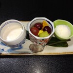 宮島温泉 滝の荘 - 水菓子!締めまでゆずシャーベット等美味しかったです