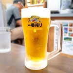 ラーメン東横 - 生ビール（中ジョッキ）
