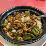 湖南四川料理 湘厨 - ♡去骨猪脚皮煲仔飯（豚足の皮の土鍋飯、中辣）