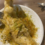 タベルナ・バルボーネ - 穴子のビニエ アンチョビライム風味のアップ