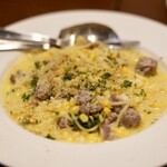 ピッツェリア レオーネ - スイートコーンとサルシッチャのスパゲッティーニ